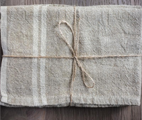 Vintage Linen Natural/Ivory Tea Towel
