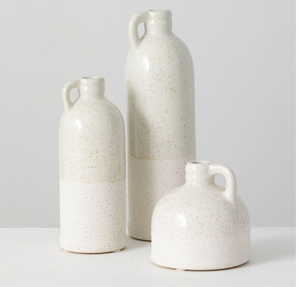 Creamy White Handle Vases