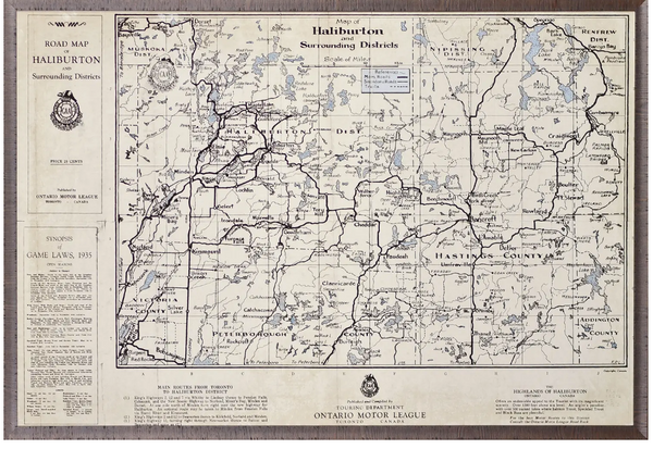 Map of  Haliburton – 1935