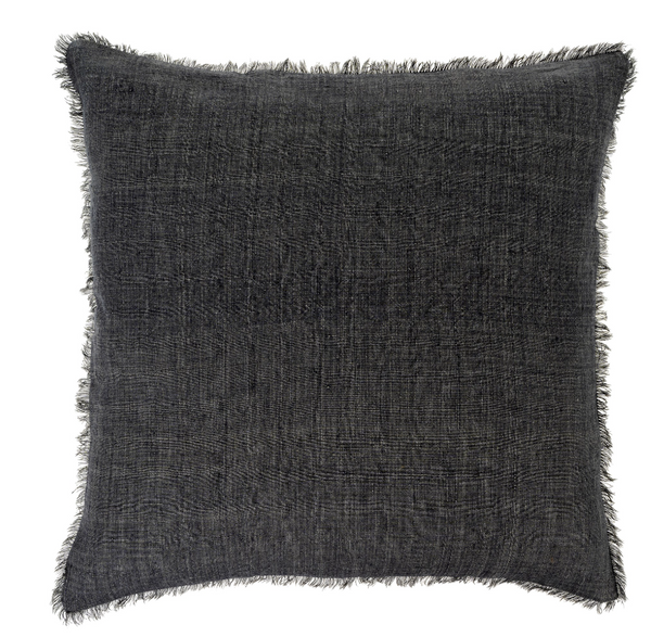 24x24 Lina Linen Pillow in Coal