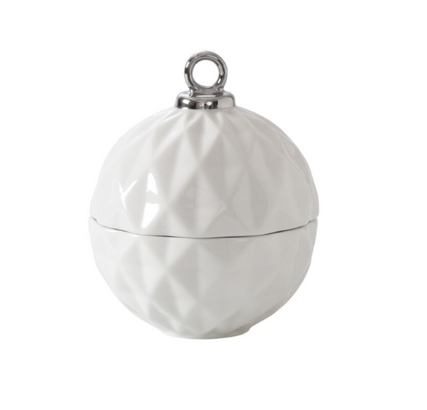 Ornament Bowl White/Silver Small