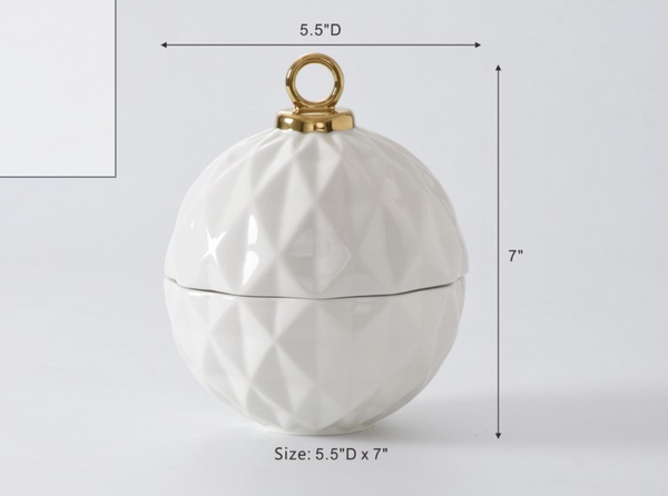 Ornament Bowl White/Gold Large