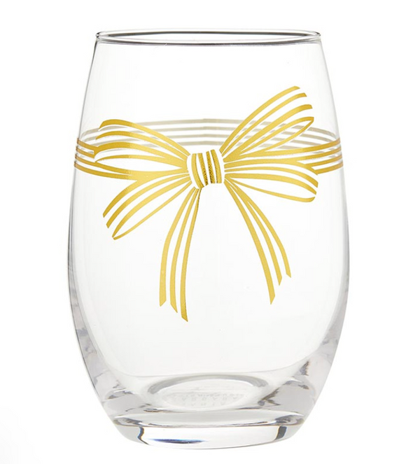 Gold Bow Wine Glass
