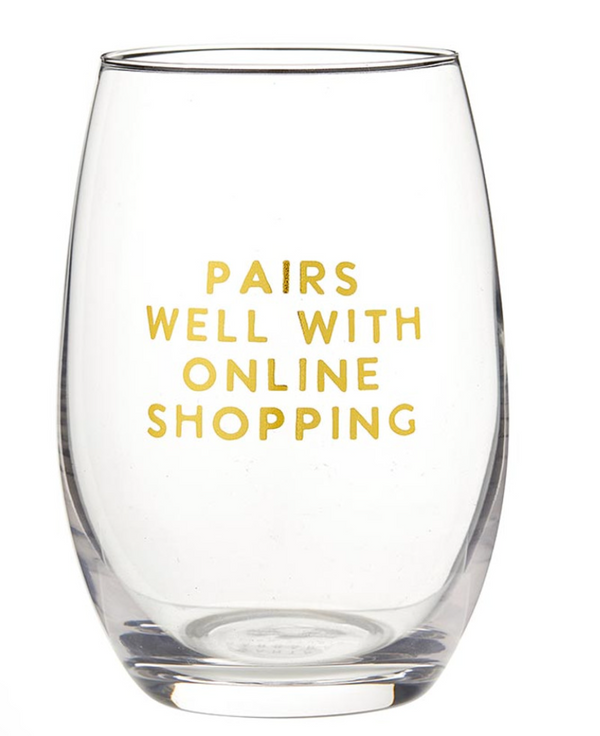 Pairs Well with Online Shopping - Wineglass