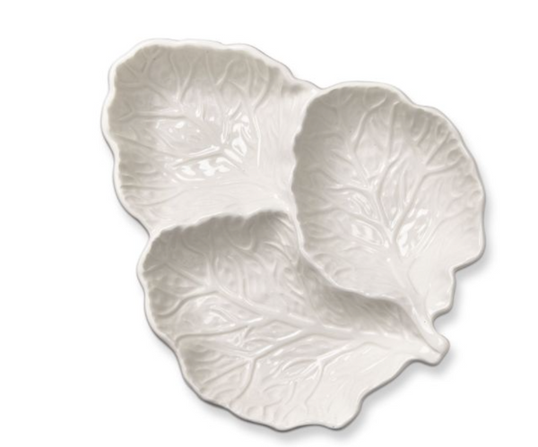 Cabbage 3 Part Divided Dish - White