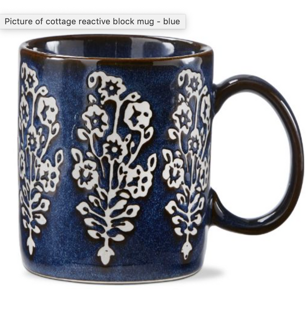 Cottage Reactive Block Mug - Blue